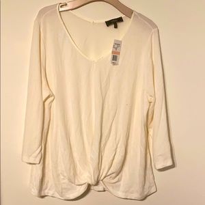 Brand New off white top with twist at the bottom!